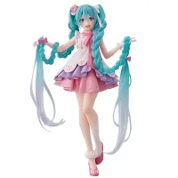 ตุ๊กตาแต่งลายโมเดลฟิกเกอร์ Hatsune Miku เชอร์รี่สีชมพูอาร์เคดขนาด20ซม. ตุ๊กตาผู้หญิง