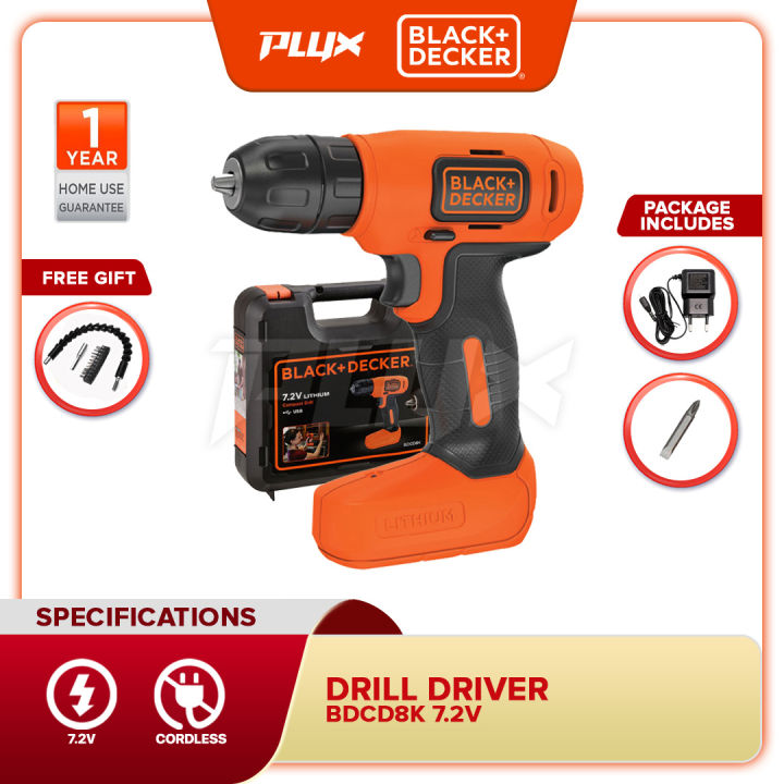 BLACK & DECKER BDCD8K 7.2V Cordless Drill Driver USB Charging