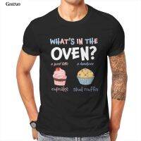 Whats In The Oven Funny Cupcake Muffin Gender Mens T-Shirt Printing White Short Sleeve Summer 103261 【Size S-4XL-5XL-6XL】