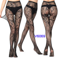 ผู้หญิงเซ็กซี่ Fishnet Tights ถุงน่องสีดำ Pantyhose Bodystockings Gothic Hollow รูปแบบต้นขาสูงถุงเท้าหญิงเร้าอารมณ์ Lingerie