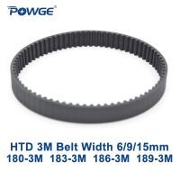 Powge Arc Htd 3M เข็มขัดจับเวลา C = 180 183 186 189ความกว้าง6/9/15Mm ฟัน60 61 62 63 Htd3m ซิงโครนัส180-3M 183-3M 186-3M 189-3M 3ม.