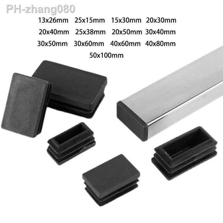 4-10-20pcs-rectangular-pipe-tube-cap-black-plastic-blanking-end-cap-insert-plugs-bung-furniture-leg-anti-slip-feet-protector-pad