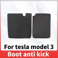 ตกแต่งอุปกรณ์ตกแต่งภายในตกแต่งป้องกันสกปรกป้องกันรถ Y รุ่น3เทสลาสำหรับแผ่นเตะป้องกันท้ายเบาะหนังด้านหลัง2023