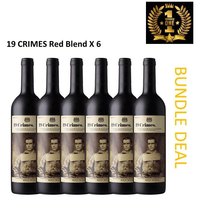 19 CRIMES Red Blend Red Wine (Bundle of 6 Bottles X 750ML) Australia