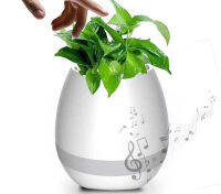 ลำโพงบลูทูธเพลงกระถางดอกไม้ Smart Plant pots หม้อพลาสติก Finger TOUCH LED Night Light Home Design โต๊ะตกแต่ง pots