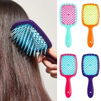 Fluffy Air Cushion Scalp Massage Hair Brush Plastic Wide Teeth Hollow Combs Women Girls Styling Tool Hairdressing Salon Supply