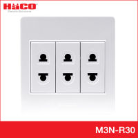 HACO เต้ารับเดี่ยว 2 ขา 3 ช่อง รุ่น M3N-R30