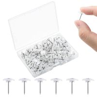 ﹍○ Push Pins Transparent Gear Tacks Pushpins Multipurpose Decorative Flat Thumb Pins Wall Studs For Crafting Home Office Accessory