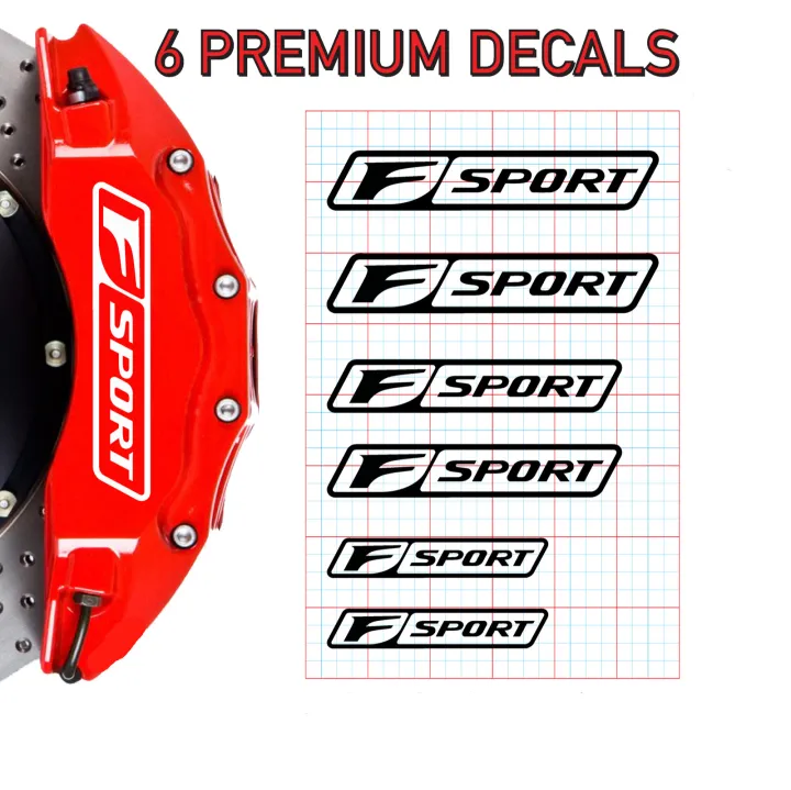 6PCS Vinyl Decal Stickers for Lexus F Sport Brake Calipers Heat