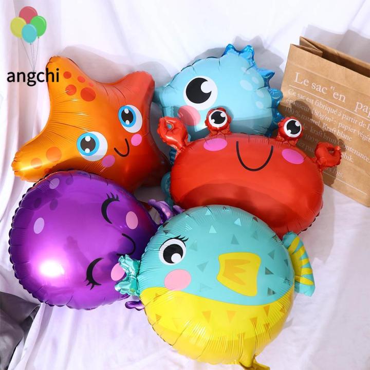ANGCHI 1PC Cute Crab/Starfish/Octopus Kid Birthday Decor Party Decorations  Baby Shower Supplies Foil Balloons Fish Balloon Octopus Balloons Children's  Toy