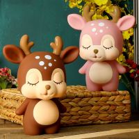 Bank Piggy Money Deer Box Cartoon Kids Saving Cute Toy Pot Banks Girls Gift Jar Boys Reindeer Animal Figurine Birthday Mini