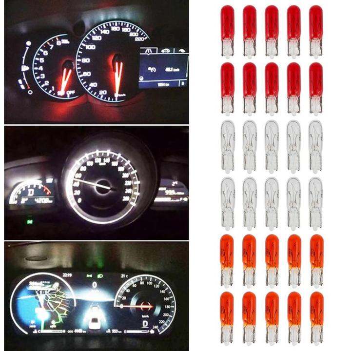 12V Instrument Cluster LED Halogen Bulb Dash Lights 10 PCS T5 12V Auto