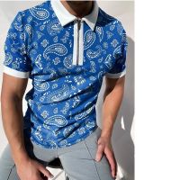 2023 Grid Patchwork Mens POLO Shirt Short Sleeve Hawaiian Social Luxury Button Cardigan Turn-down Collar Men Clothes