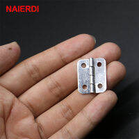 NAIERDI 10pcs 25mm x 20mm Silver Mini Door Hinges Cabinet Drawer Jewellery Mini Hinge With Screws For Furniture Hardware