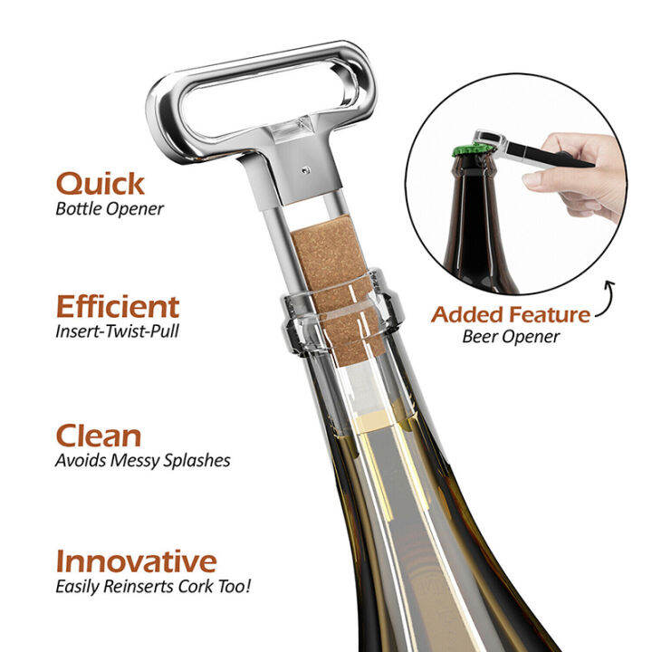 Akabs AH SO TwoProng Wine Opener, Bottle Cork Puller and Corker