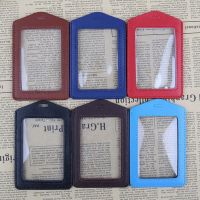 hot！【DT】ஐ  ID Card Holder Double-Sided Transparent Pu Sleeve Imitation Leather Credit Bus Brand