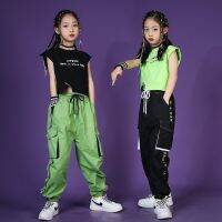 [COD] childrens suits short-sleeved girls navel-navel tide middle-aged and older hip-hop dance suits