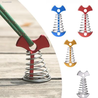 ☸♟▫ Plank Floor Spring Tent Pegs Buckle Aluminum Fishbone Anchor Outdoor Deck Stakes Fixed Nails Camping Tent Hooks