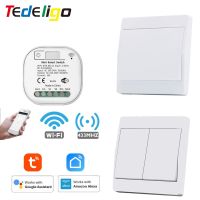Tuya Smart WiFi and Rf Light Switch 433MHz Kinetic Wall Switch No Battery Need Wireless Remote Control Timing 220V 16A for Alexa Electrical Circuitry
