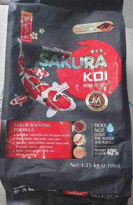 SAKURA KOI Color Boosting Formula อาหารปลาคาร์ฟ ซากุระโค่ย สูตรเร่งสี 1.25กก.เม็ดM(4mm)