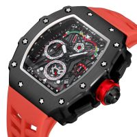 【hot seller】 Web celebrity cask shaped man watches automatic mechanical luminous waterproof silicone a undertakes
