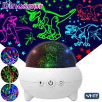 【Awakening,Young Man】Dinosaur Projection Nightlight Lighting Ornaments LED Projector Desk Lamp USB Plug-In Or Battery Kids Toy For Birthday Christmas