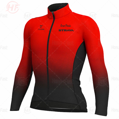 STRAVA Spring and Fall  Ne Mens Long Sleeve Cycling Jersey Set Mountian Bicycle Clothes Wear Ropa Ciclismo Racing Bike Set