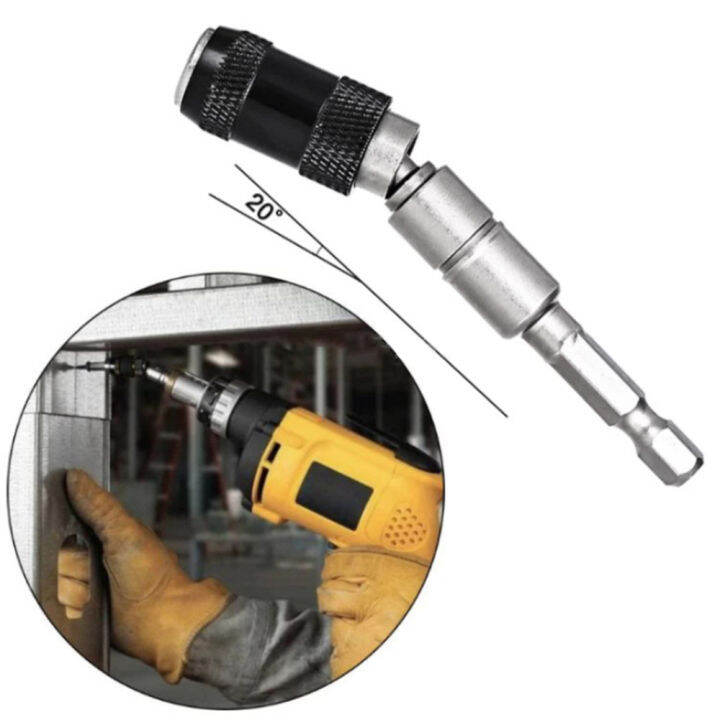 Screw Drill Bit Adjustable Pivoting Tip Holder 1/4