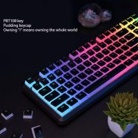 【คุณภาพสูง】Niki แป้นพิมพ์ 104คีย์ / ชุด Pbt Backlit Pudding Keycap Oem Profile สําหรับ Cherry Mx คีย์บอร์ดโปร่งแสง