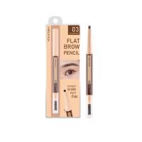 (1 ชิ้น) Melinda Flat Brow Pencil เมลินดา แฟลท บราว เพนซิล MC3113 #03 Dark Brown