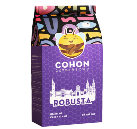 Cà phê robusta thương hiệu cohon 500g. robusta coffee 500g sản xuất từ cà - ảnh sản phẩm 3