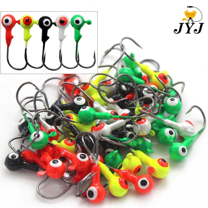 yf-jyj-50pcs-box-1g-2g-5g-colorful-big-eyes-soft-worm-jig-head-hook-fishing-tackle-pesca-lure