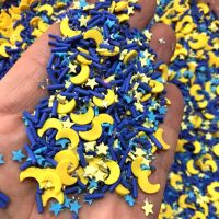 100g/Lot Moon Star Mixed Polymer Clay Slices with Long Candy Sprinkles for Shakers Accessories