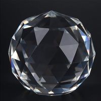 Pujiang 60mm 1piece Clear Glass Crystal Faceted Ball Prism Pendant Suncatcher Feng Shui for Curtain Decor