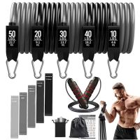 【DT】hot！ 17PCS Resistance Bands Set Workout Gym Pull Rope Tube Elastic Booty Exercise for