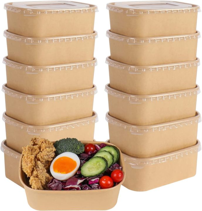 10Pcs Plastic Disposable Lunch Soup Bowl Food Container Storage