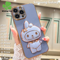 WishingTree เคสโทรศัพท์เมโลดี้ขาตั้งกระจกสำหรับ Samsung Galaxy J2 Prime J4 Prime J5 Prime J6 Prime J7นายก J4 Plus G530 J7 J5 2017 J3 2017 J730เคส J330แฟชั่นหรูหราเคสนิ่มเคลือบอิเล็คโทรเพลทฝาครอบหลังซิลิโคน