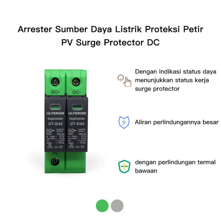 Arrester Sumber Daya Listrik Proteksi Petir PV Surge Protector DC