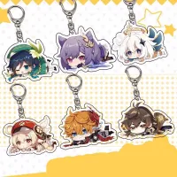 TUO29น่ารักอะนิเมะ Keqing Diluc จี้ห้อยกระเป๋า Paimon Klee Venti พวงกุญแจ Keychain Genshin Impact พวงกุญแจ S