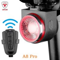 ▦☃ ANTUSI A8 Pro Road Bike Anti-theft Alarm Lock Auto Brake Cycling Taillight Remote Control Bicycle Rear Light MTB Wireless Bell