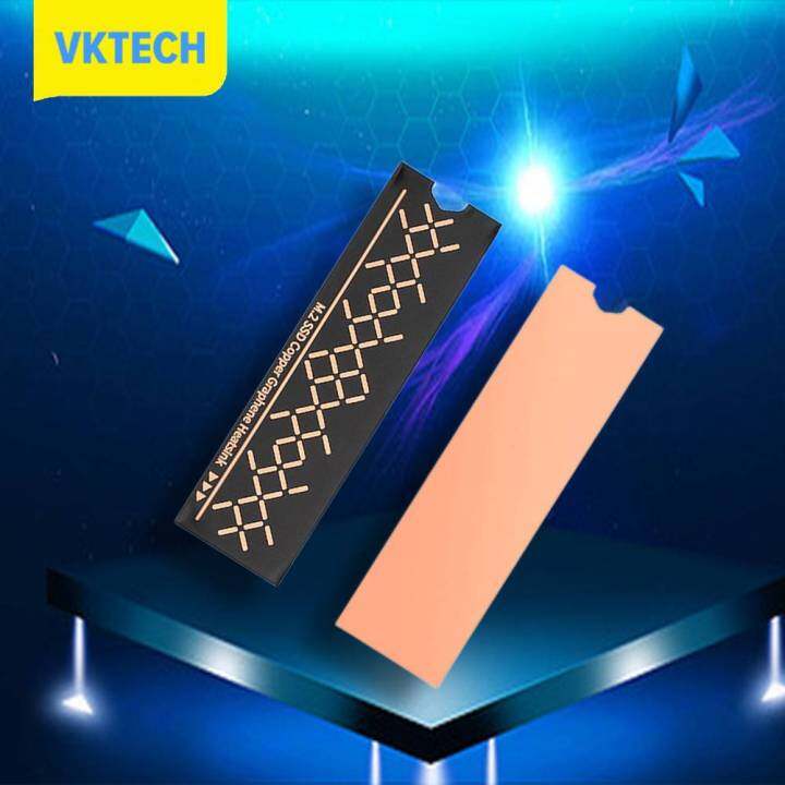 vktech-แผ่นเคสระบายความร้อนเคลือบกราฟีนแผ่นทองแดงความร้อน2ชิ้นแผ่นความร้อนตัวระบายความร้อนแบบบางแสง0-2มม-สำหรับ-m-2-nvme-ssd