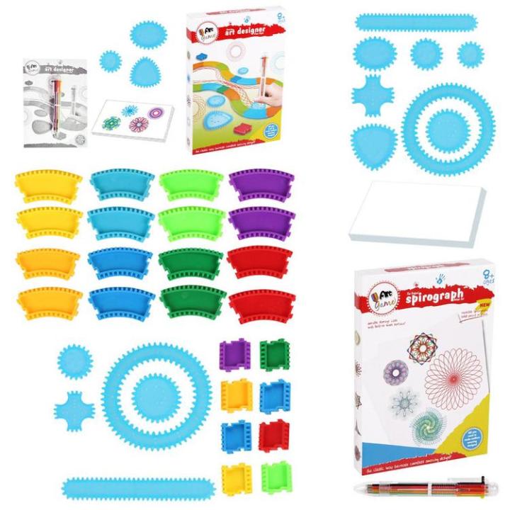 Spiral Art Kit Gear Design Ruler Kit Children Geometric Ruler Template  Spiral Drawing Tool Art Toy Gifts Kids Stationery Supply