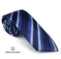 Giorgio Del Sarto Necktie Navy Blue with Stripe เนคไทลายริ้วสีกรม