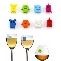 【CW】 8Pcs/set New Silicone Demon Wine Glass Charms Markers Cocktails Drinking Cup Sign Identifier