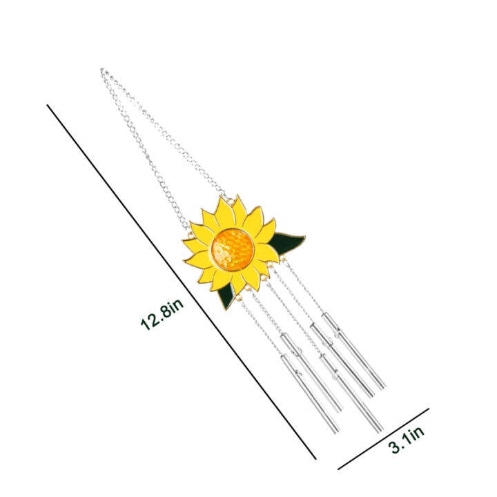 sunflowers-ระฆังลม-ประดับสวนหน้าต่างดอกไม้โลหะสำหรับแขวนไว้ในสวนกลางแจ้ง