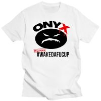 ONYX WAKEDAFUCUP เสื้อยืดสีขาวฮิปฮอปเพลง,เสื้อยืดผ้าฝ้ายสีขาวไซส์ S 100% ท็อปส์ซูคอรอบใหม่ฤดูร้อนขายส่ง