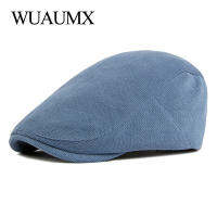 Wuaumx Sprin ฤดูใบไม้ร่วง Berets At Men เสื้อถัก Visor หมวก Casual Fasion ผู้หญิง Beret สีเหลืองสีฟ้า Peaked หมวกแบน Duckbill At