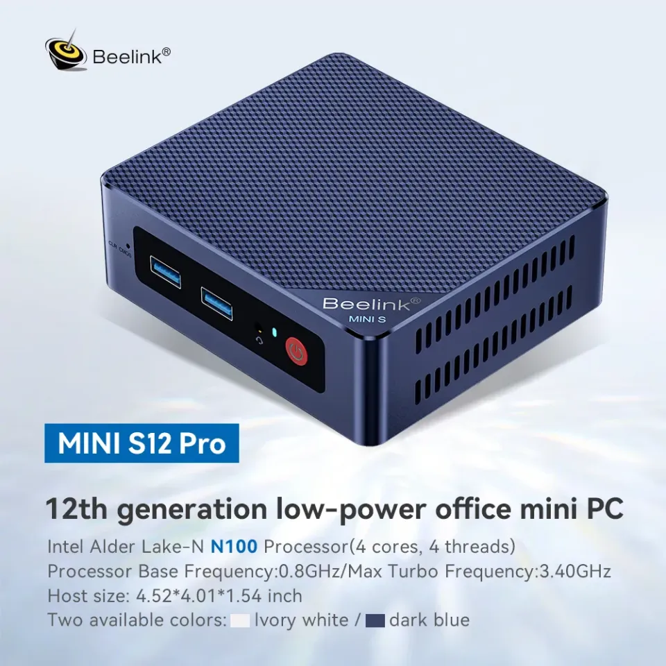 Beelink EQ12 Mini PC with N100 Processor, 16G DDR5 500G SSD  Mini Desktop PC, WiFi6, BT5.2, Triple Display Dual HDMI/Type-c, Dual  Ethernet LAN Business Mini Computer : Video Games