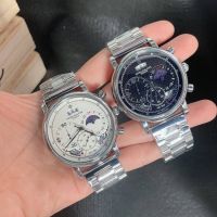 นาฬิกาข้อมือ นาฬิกาผู้ชายPatekพร้อมกล่องแบรนด์ สายเลส มีช่องบอกวันที่ สินค้าถ่ายเองตามภาพ #0000111