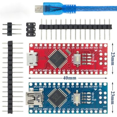 สีฟ้าสีดำ สีแดง ATMEGA328168จุดนาโน V3.0ควบคุมนาโน V3เข้ากันได้นาโน CH340 USB drie เคเบิ้ลสำหรับ A rduino
